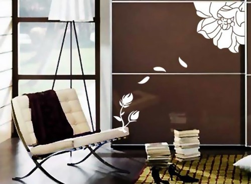Set of 4 Flower Vinyl Wall Art Graphic Sticker Decals Fashionable Decoration - Picture 2 of 9