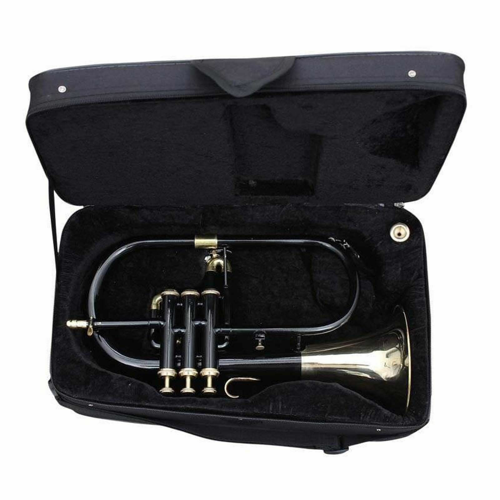 Flugel Horn Tuned Black brass Finish Bb with Free HardCase + Mouthpiece