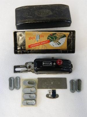 Vintage White Sewing Machine Magic Key Buttonhole Worker With Bakelite ...