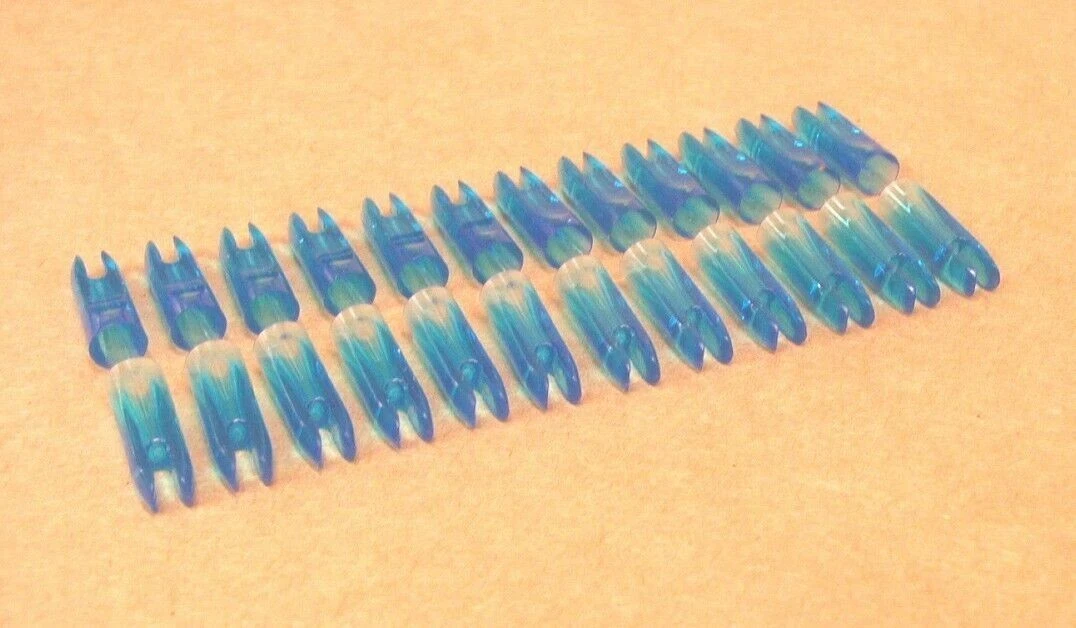 AAE Arizona Archery Enterprises PlastiNocks - 1/4" Flo Blue - 2 Dozen