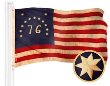 G128 Bennington Tea-Stained Flag 1x1.5 Ft Embroidered 420D Polyester