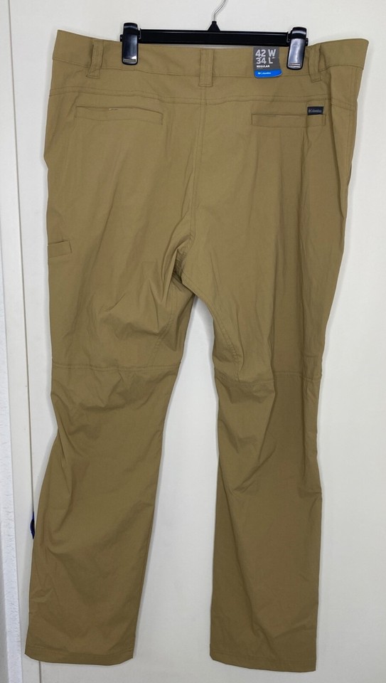 Columbia Kestrel Trail Pants Mens Omni Shade Tan Cargo Hiking Size