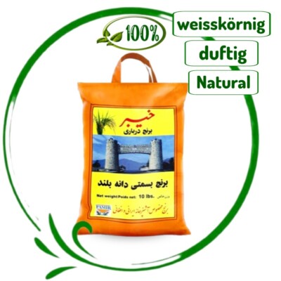 Pamir Kheybar Darbari Basmati Reis 10kg   Fragrant White Grain | Premium Rice