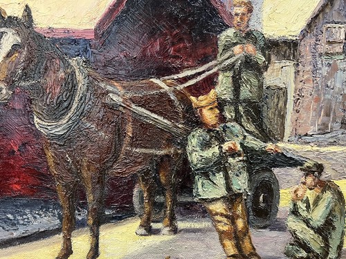 JAPAN COLD WAR~1950 VINTAGE~ PROTEST ART PAINTING ACRYLIC ON WOOD 23" X 19" - Picture 5 of 6