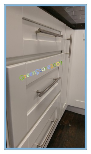 Barra de puerta cajón de gabinete de 10" barra de manija de acero perilla de tracción hardware níquel cepillado - Imagen 12 de 12