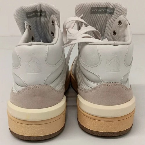 Lanvin Men's Curb Clay White Tennis Leather & Mesh Hi Top Sneakers - EU43/US10 - 第 12/16 張圖片