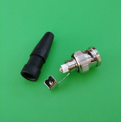 (2 PACKS) BNC Male w/Strain Relief Solderless PU Sleeve Connector - USA Seller