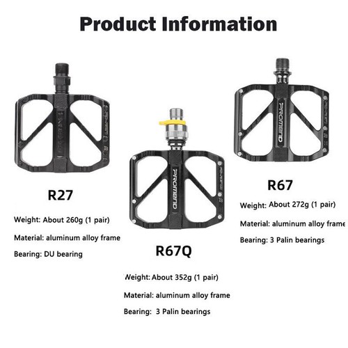 PROMEND Ultralight 3 Bearings Pedal Anti-slip Quick Release Aluminum Alloy - Picture 10 of 15