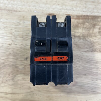 FPE Federal Pacific Stab-Lok NA220 20 Amp 2 Pole Circuit Breaker As IS Read