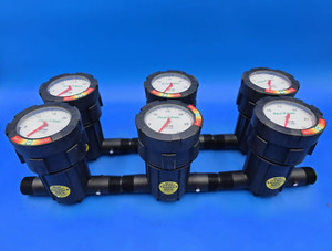 LOT OF 6/ Rain Bird - 1" Flow Indicating Basket Filter with PR
