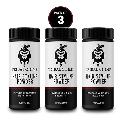 Tribal Chimp Hair Styling Powder Volumizing Matte Finish 0.35 oz 10g PACK OF 3