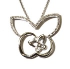 925 Sterling Silver .10ct diamond Double Butterfly pendant necklace 5.9g 18" — photo 2