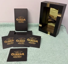 Gurkha Premium Cigars 4 Slot Gold Mirrored Ashtray with Coasters & Mini Humidor