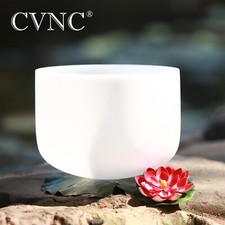 432Hz 8"G Frosted Crystal Singing Bowl Bowl Throat Chakra W/Mallet o-ring Yoga