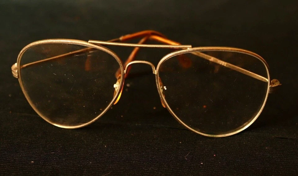 V008 Gafas de Aviador Marco Gafas de Metal de Gran Tamaño De Colección 'Solo Marco' Raro Foto 2 de 4