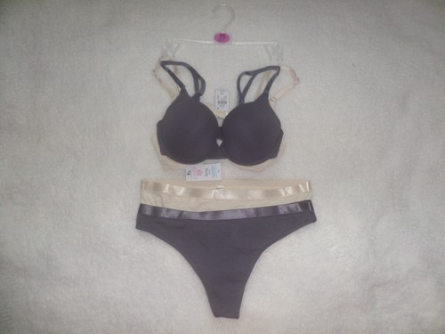 New 2 pack t-shirt bra set with string bottoms Primark Size 34B/uk 6-8 - Picture 3 of 6