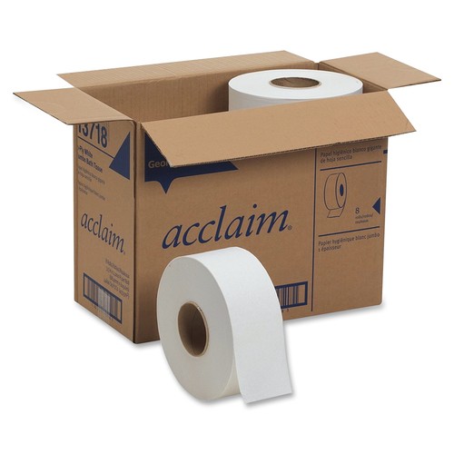 Jumbo Jr. High-Capacity Toilet Paper, 1 Ply, 8 Roll / Carton, White - Picture 3 of 3