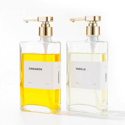 Glass Coffee Syrup Dispensers with Pumps, Syrup Bottles with Label Set - Esse...