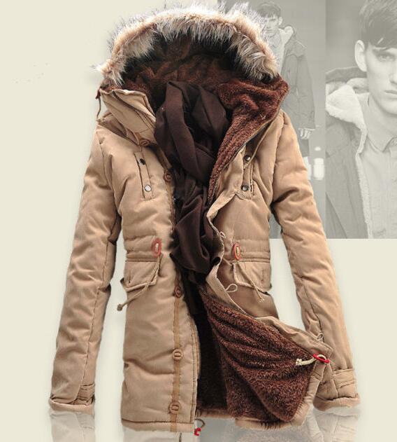 ALTRA Giacca calda uomo invernale slim lana cappotto cotone pile trench parka outwear nuovo