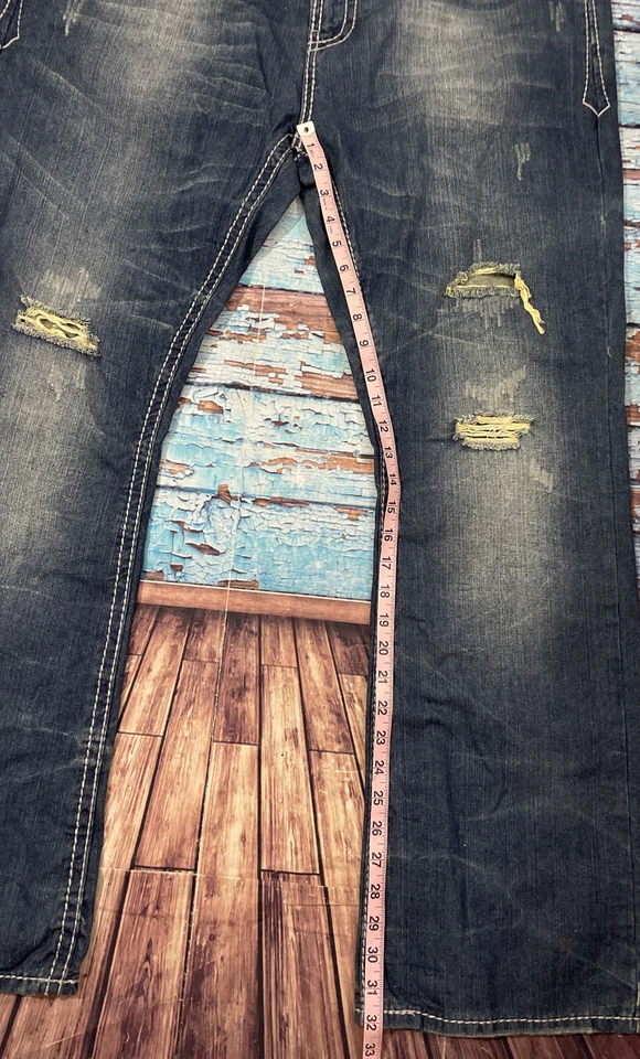 Vaqueros remaches antiguos para hombre talla 42 rectos 32 entrepierna ¡NUEVOS CON ETIQUETAS!! Foto 4 de 4