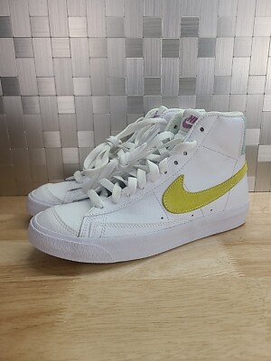 Nike Blazer Mid `77 Suede GS White zitron blue 5y women's 6.5 dh4112-100