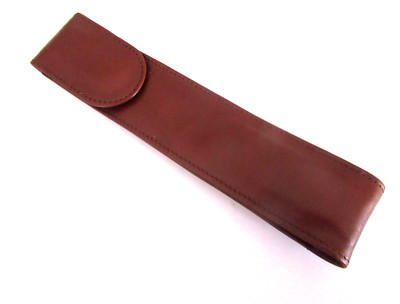 OMAS 1-Slot Genuine Leather Pen Case High Quality Brown New OM67