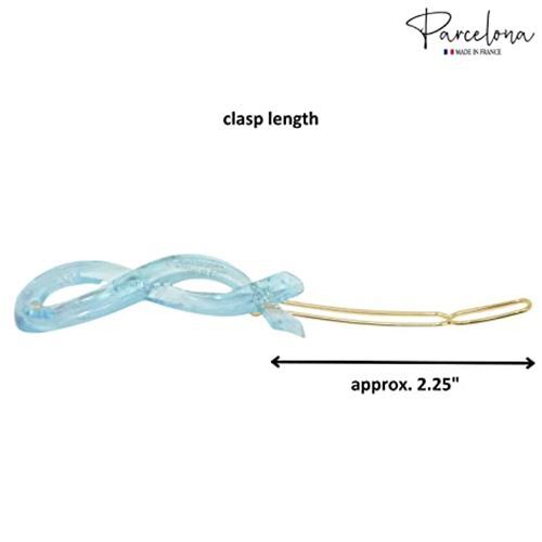 Parcelona French Infinity Ribbon Small Celluloid Hair Barrettes for Women(2 Pcs) - Picture 12 of 15