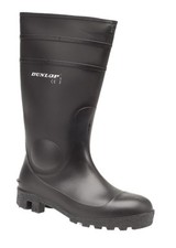 Dunlop Protomastor W195 Uniform Full Safety Waterproof Wellingtons Black PVC/Nit