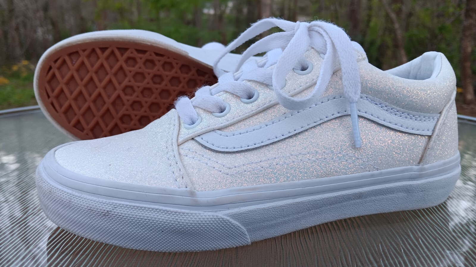 SAOLA Scarpe da skateboard bambino ragazzo ragazza VANS bianco glitter taglia 2 ragazzo