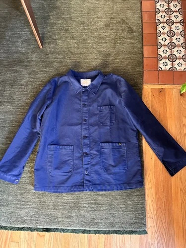 Le Mont St Michel Chore Coat Blue Size 58 (XXL) brand new! - product listing photo