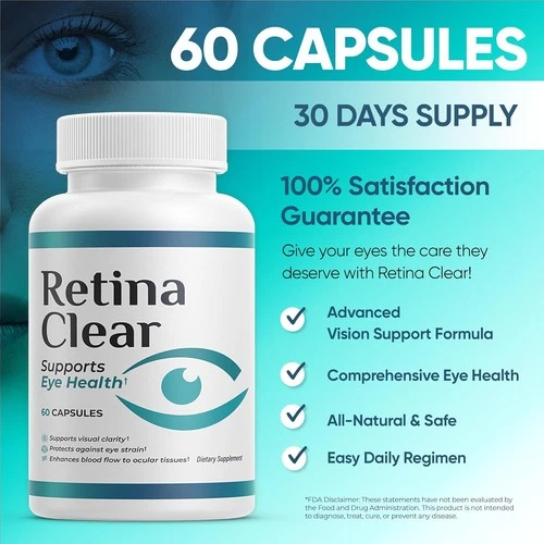 Retina Clear Vision Support Supplement – Eye Health Formula with Lutein,Zeaxant - Picture 6 of 9