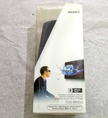 Sony TDG-BR250/B Black 3D Glasses for BRAVIA TV, Regular Size
