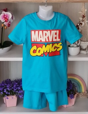 Marvel Kids Boys Summer Outfit Size 128/134 -8/9 T-shirt Shorts Excellent Condition