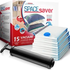 15-Pack Vacuum Storage Bags for Comforters, Blankets, Clothes, Bedding & Travel