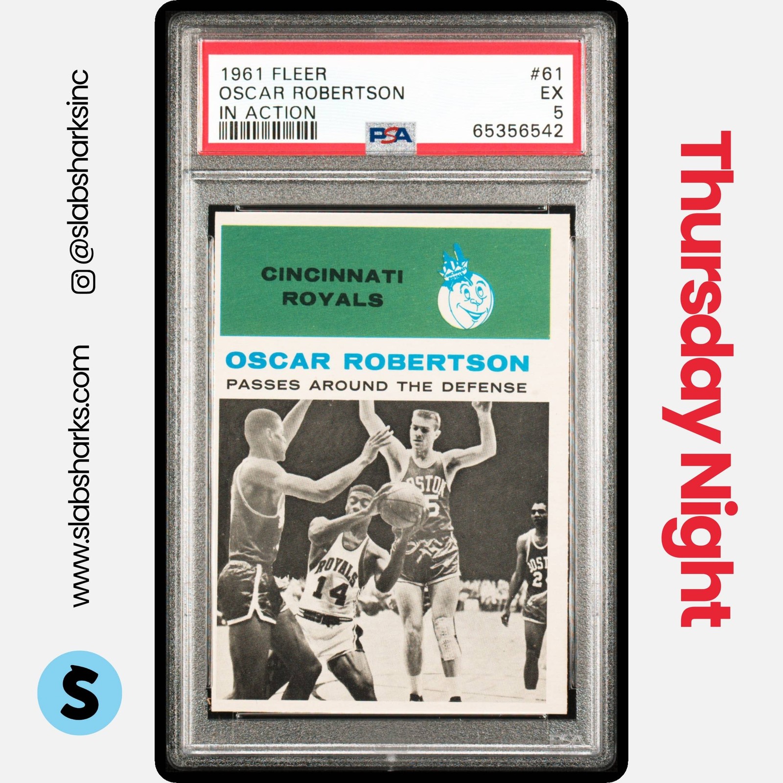 1961 FLEER #61 OSCAR ROBERTSON IN ACTION PSA 5