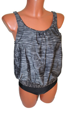 Octopus 2tlg Tankini XS 34/36 A Träger Tank Top & Slip Bademode Badeanzug grau