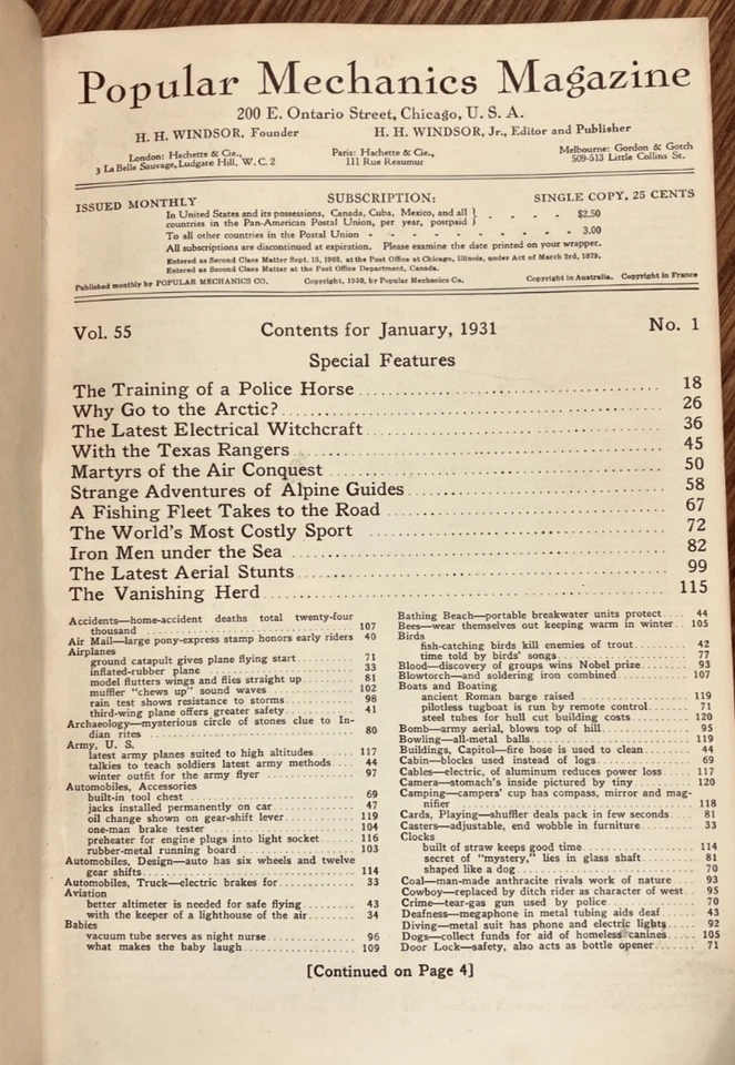 VTG Popular Mechanics Magazine, 1931 Jan-Dec 12 issues, Bound in 4 Volumes - Image 2 of 2