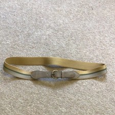 Vintage Mulberry Company Leather And elasticated Belt Sz S/M Brass Buckle 1980s