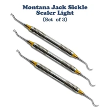 3 X Periodontal Montana Jack Sickle Scaler Light Double Ended Dental Instruments
