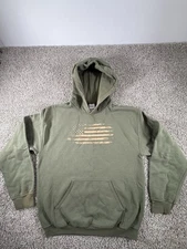 Vintage Hoodie Distressed American Flag Men’s Medium Streetwear Pullover