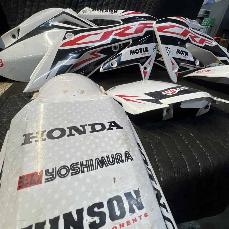 2008 06-09 HONDA CRF250R CRF 250R KIT DE CARROCERIA DE PLÁSTICO PAINÉIS CARENAGENS PARA-LAMAS - Imagem 3 de 4