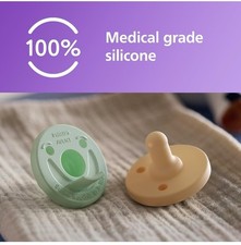 5 Philips Avent Soothie Orthodontic Baby Pacifiers, 100 Silicone Pacifiers