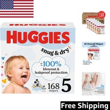 Huggies Size 5 Disposable Diapers 168 Count - Softness and Safety Inside