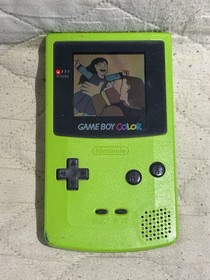 Game Boy Color Kiwi Lime Green Handheld System  Working  + GAME NO SOUND