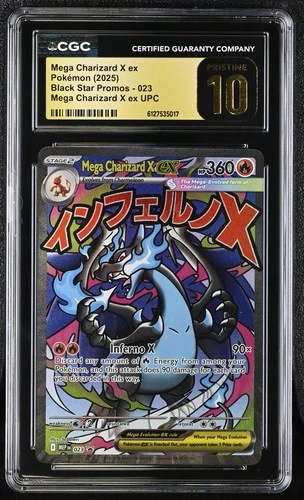 CGC 10 PRISTINE Mega Charizard X ex MEP 023 UPC Black Star PROMO Pokemon Card