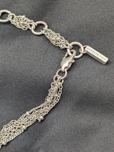 Collana girocollo regolabile KENNETH COLE 15” 16” 17” MARCASITE TONO ARGENTO - Foto 4 di 6
