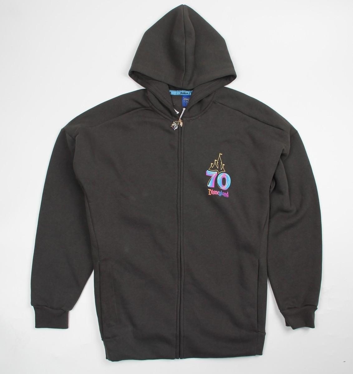 Disney Parks Disneyland 70th Anniversary Black Zip-Up Oversized