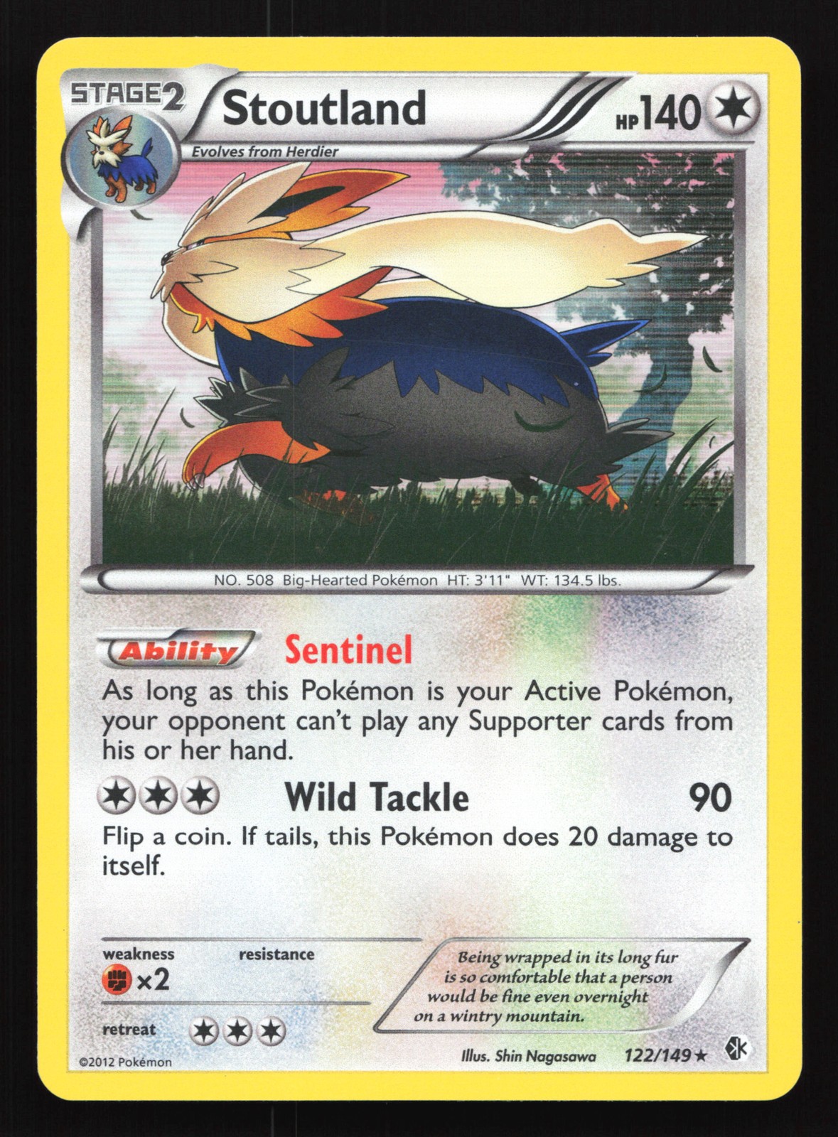 Stoutland 122/149 Boundaries Crossed Holo Rare Pokemon Card