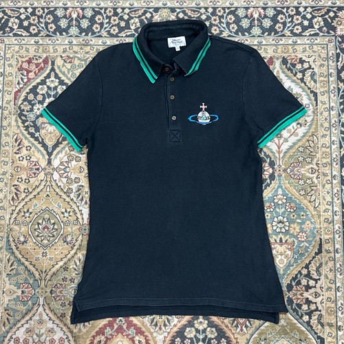 Vivienne Westwood Man, Vintage Vivienne Westwood MAN Orb Embroidery Polo Shirt Made In Japan