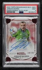 2022 Topps Renaissance MLS Engravements Ruby /10 Jordan Morris PSA 9 MINT Auto